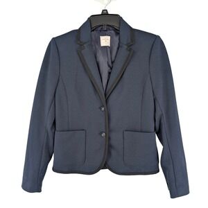 Gap The Academy Blazer Navy Blue Size 0 Women's Single Breasted Button Front